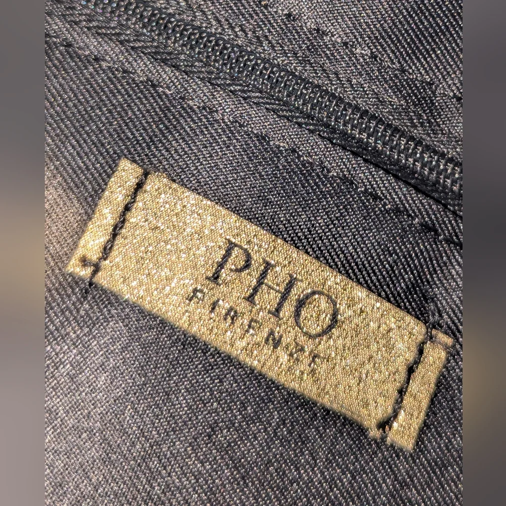 PHO Firenze Blue and Gold Chain Women's  envelope style bag.